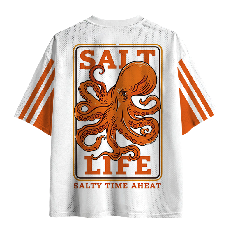Modecanvas Japanese Cartoon Octopus Mesh Jersey-modecanvas