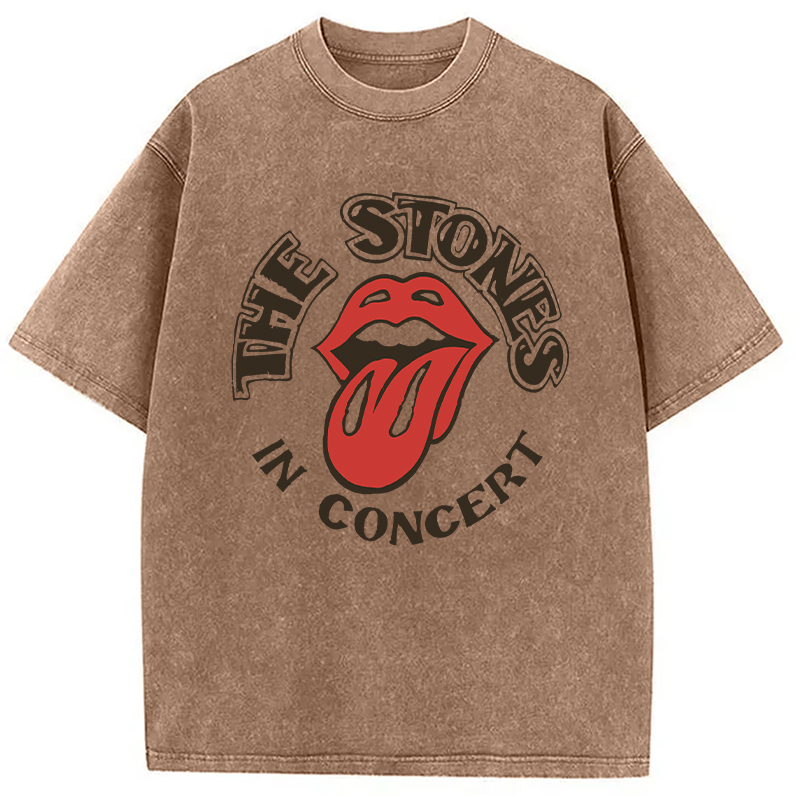 Modecanvas The Stones In Concert DTG Printing Washed T-Shirt
