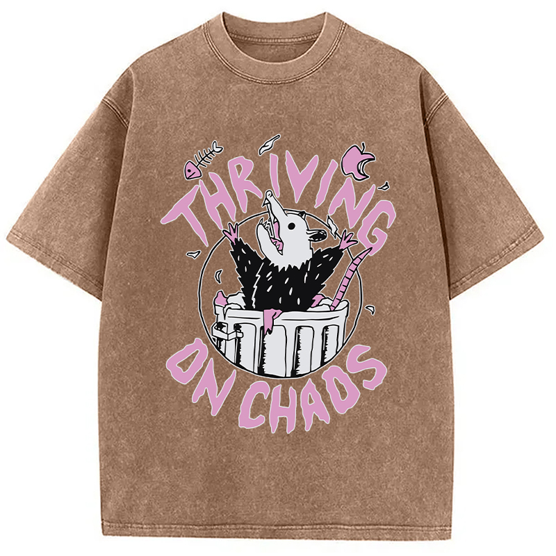 Modecanvas Thriving On Chaos Angry Possum DTG Printing Washed T-Shirt