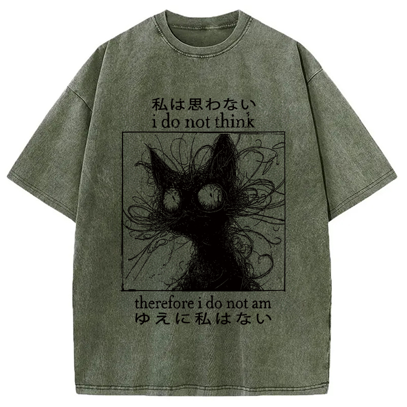 Modecanvas The Philosophy Of Cat Washed T-Shirt