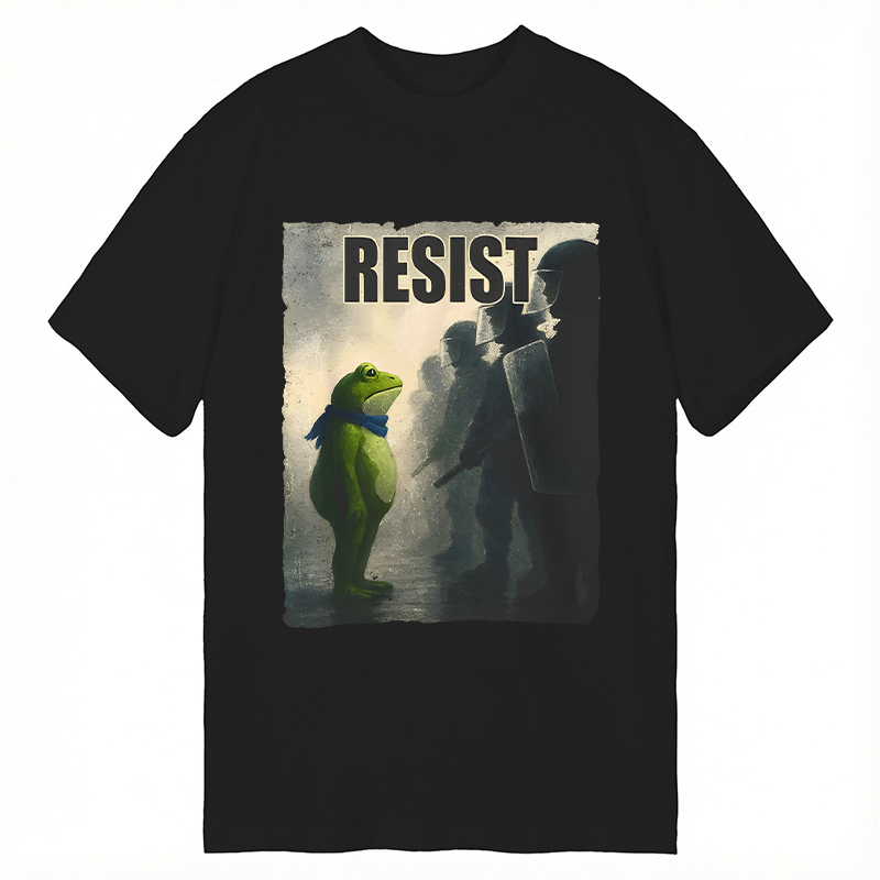 Modecanvas Portland Frog Protest Funny DTG Printing Classic T-Shirt-modecanvas