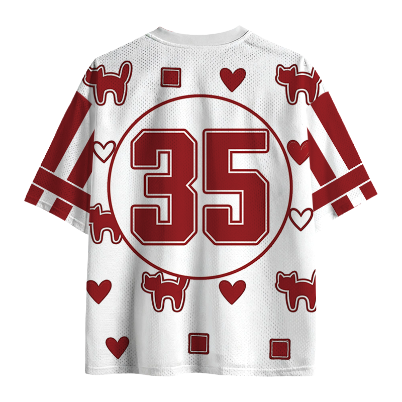 Modecanvas Cat Hearts Y2K Mesh Jersey-modecanvas