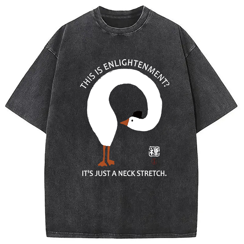Modecanvas Funny Neck Stretch Of Zen Washed T-Shirt