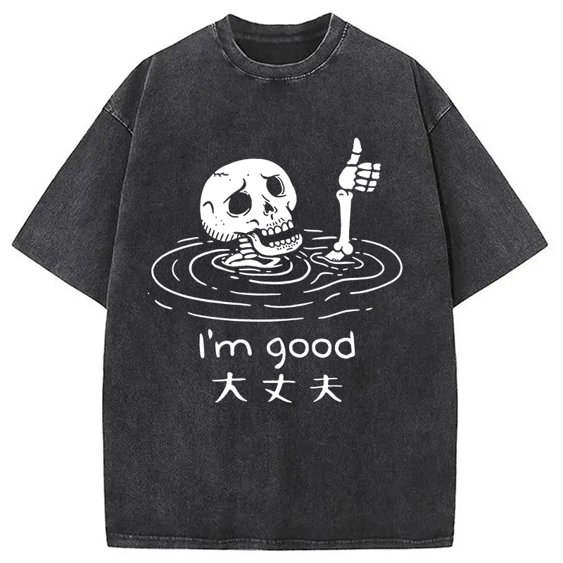 Modecanvas Drowned Skeleton Washed T-Shirt