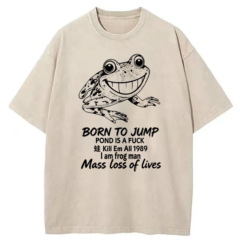 Modecanvas Born To Jump DTG Printing Washed T-Shirt