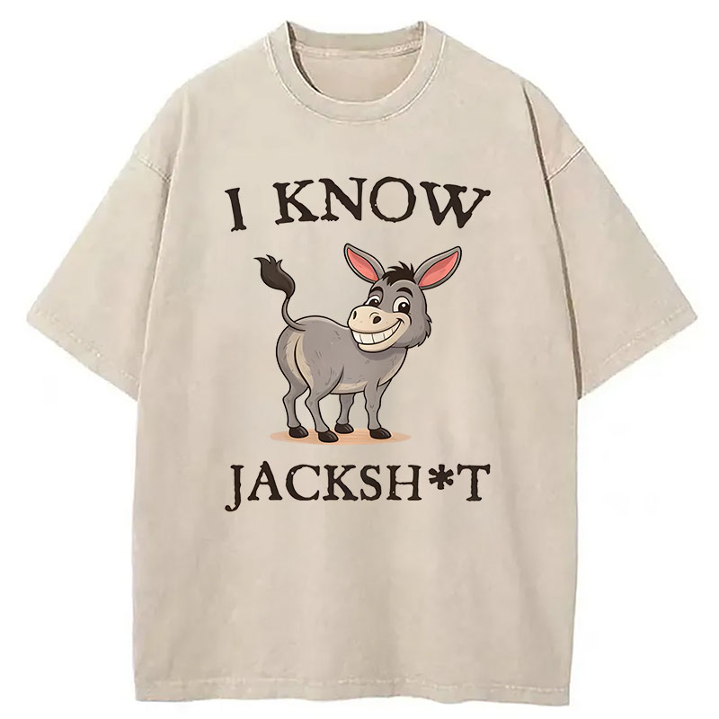 Modecanvas I Know Jackshit Donkey DTG Printing Washed T-Shirt