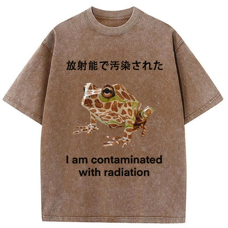 Modecanvas Frog Contaminated By Radiation Washed T-Shirt