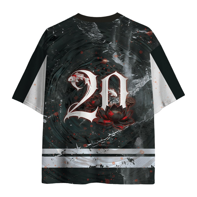 Modecanvas Fish Fear Me Mesh Jersey-modecanvas