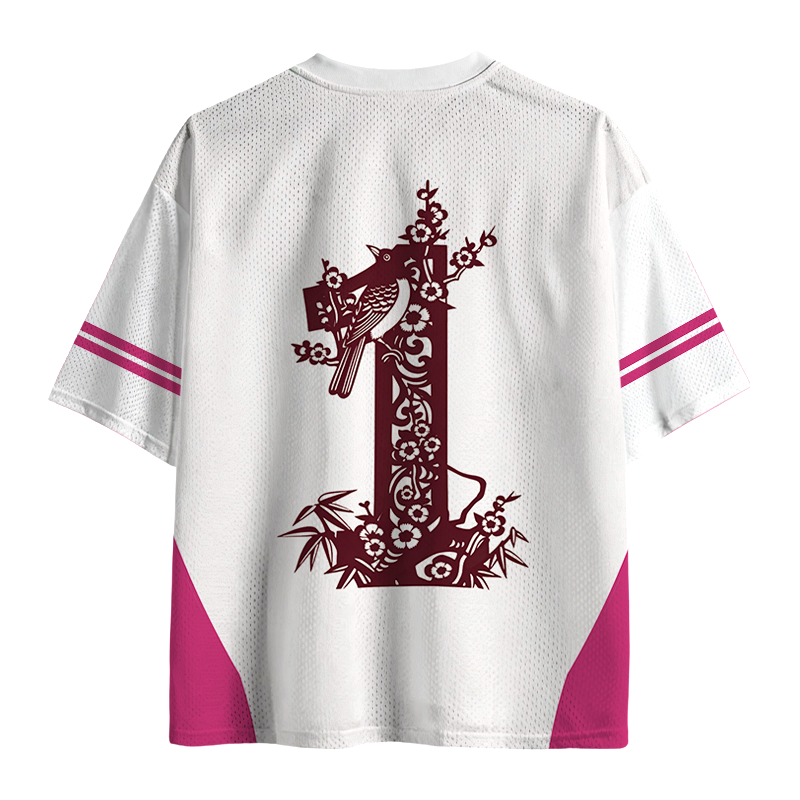 Modecanvas Day Of The Dog Woodcut Mesh Jersey-modecanvas