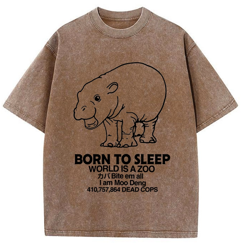 Modecanvas Born To Sleep Washed T-Shirt