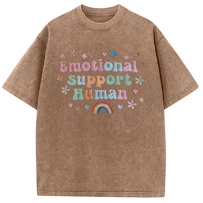Modecanvas Emotional Support Human DTG Printing Washed T-Shirt