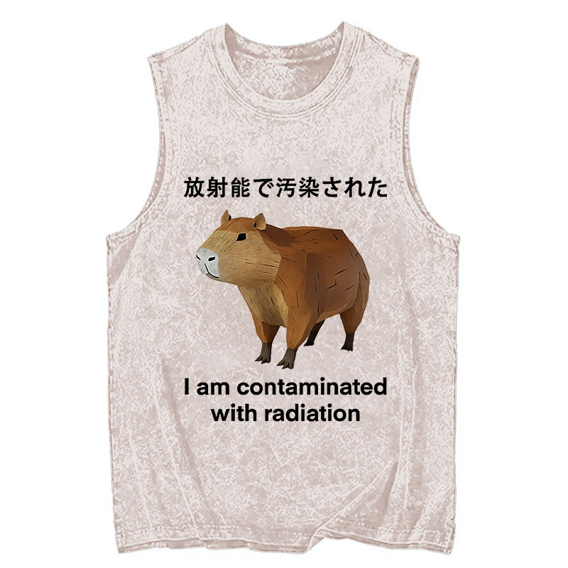 Modecanvas Capybara Contaminated By Radiation DTG Printing Washed Tank-modecanvas
