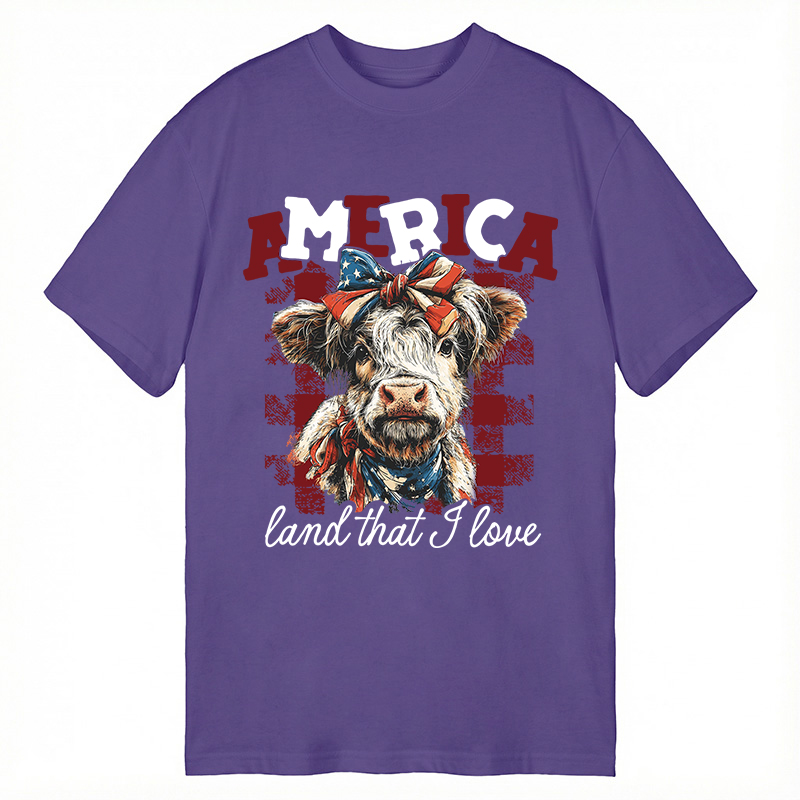 Modecanvas America Cow DTG Printing Classic T-Shirt-modecanvas