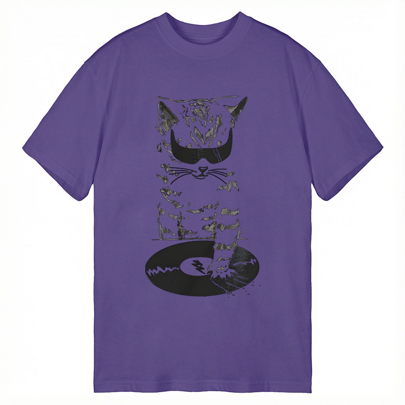 Modecanvas DJ Cat DTG Printing Classic T-Shirt-modecanvas