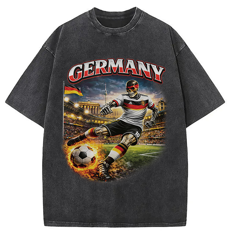 Modecanvas Germany Soccer Vintage DTG Printing Washed T-Shirt