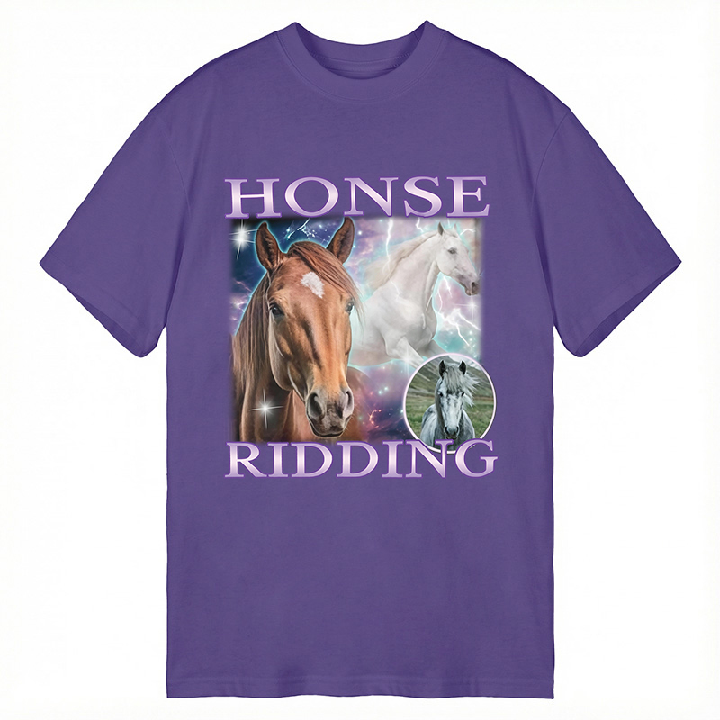 Modecanvas Honse Ridding DTG Printing Classic T-Shirt-modecanvas