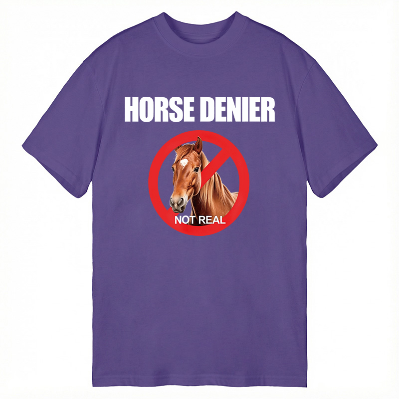 Modecanvas Horse Denier Funny Horses DTG Printing Classic T-Shirt-modecanvas