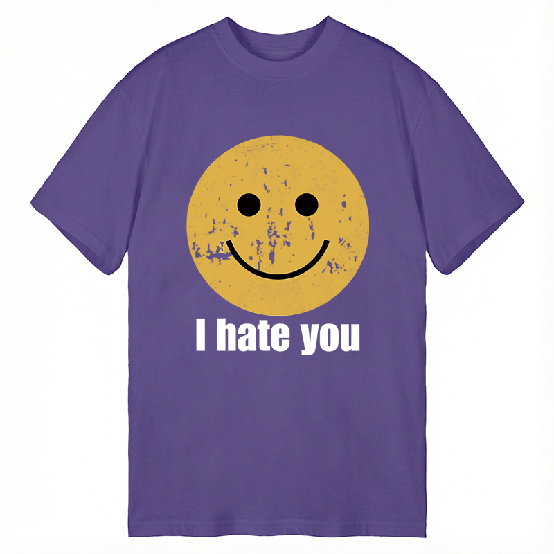 Modecanvas I Hate You Smiley Face DTG Printing Classic T-Shirt-modecanvas