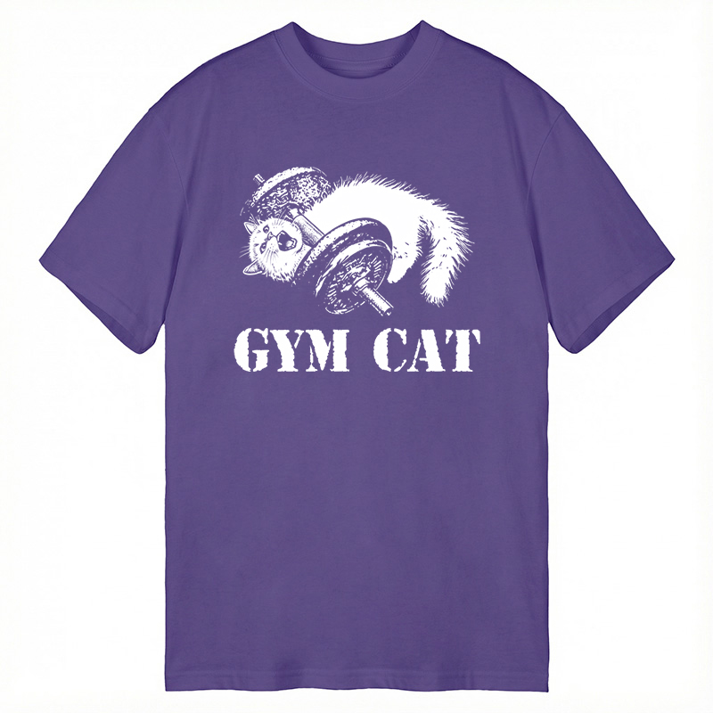 Modecanvas Cat Pumping Iron At The Gym DTG Printing Classic T-Shirt-modecanvas