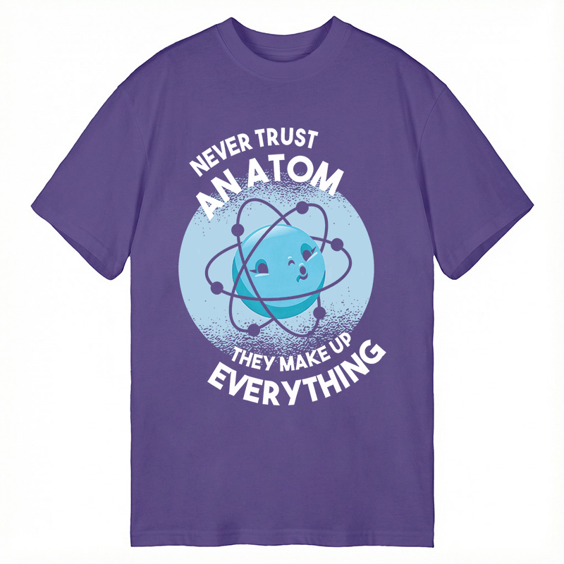 Modecanvas Funny Atom 100% Ring Spin DTG Printing Classic T-Shirt-modecanvas
