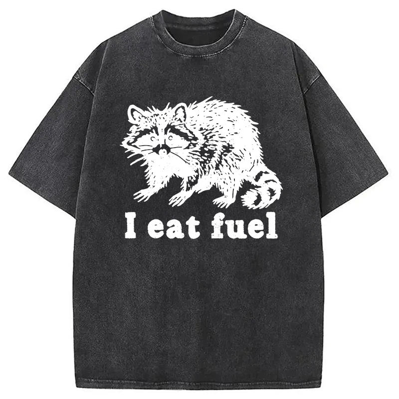 Modecanvas Funny Raccoon Sarcastic Meme Washed T-Shirt