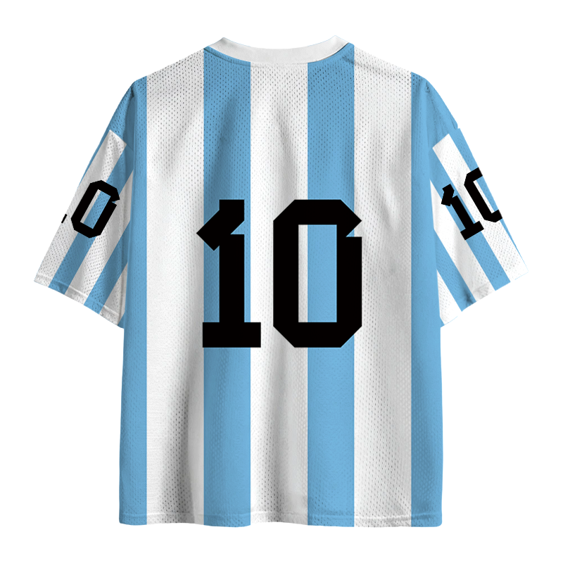 Modecanvas Skull Argentina Football Mesh Jersey-modecanvas