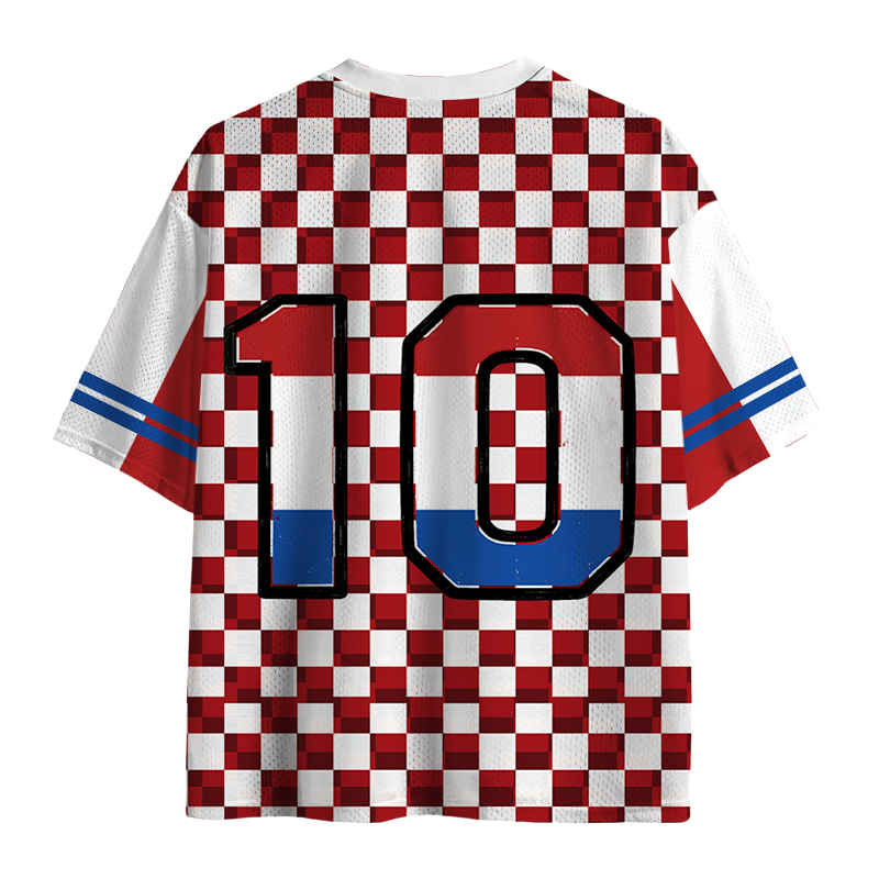 Modecanvas Croatia Soccer Mesh Jersey-modecanvas