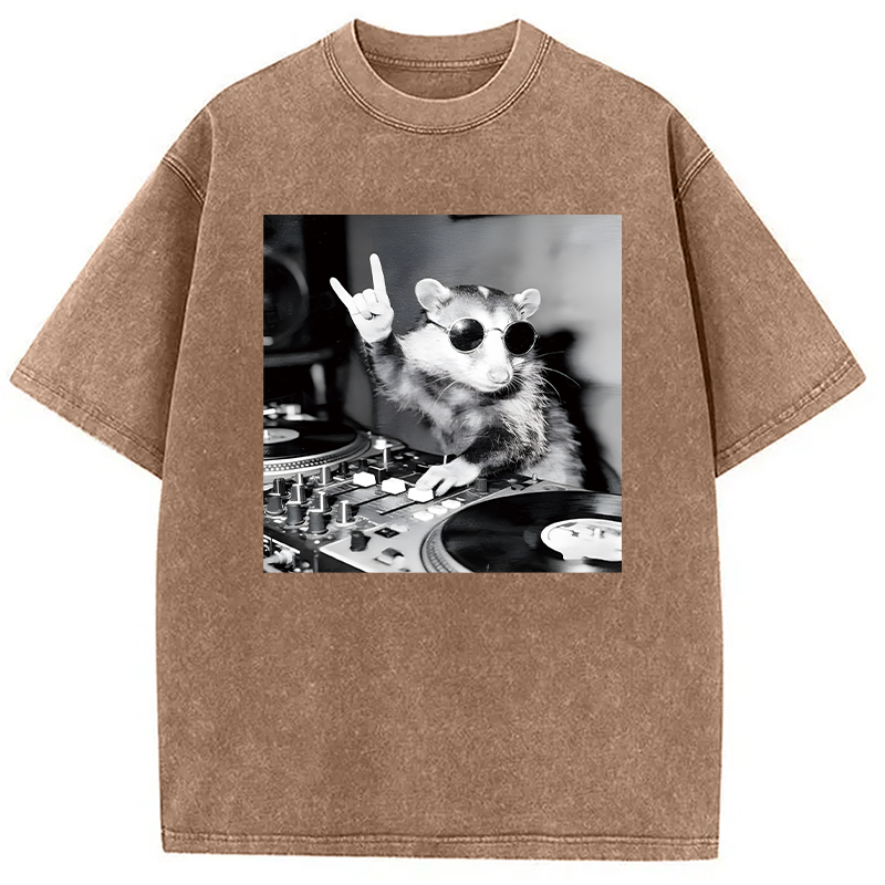 Modecanvas DJ Possum DTG Printing Washed T-Shirt