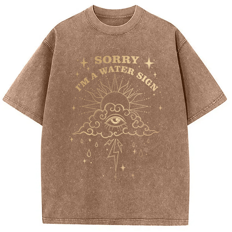 Modecanvas Sorry I'm A Water Sign DTG Printing Washed T-Shirt