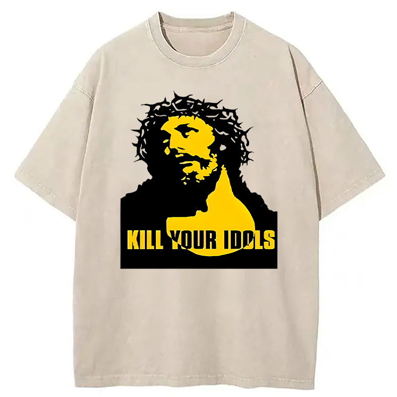 Modecanvas Kill Your Idols DTG Printing Washed T-Shirt