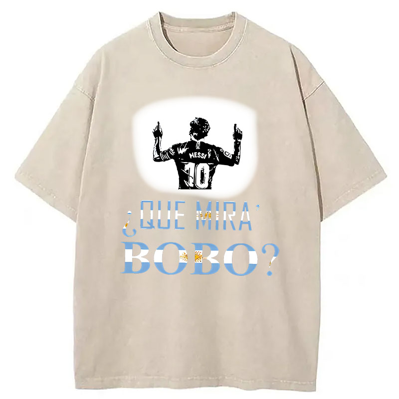 Modecanvas Que Miras Bobo DTG Printing Washed T-Shirt