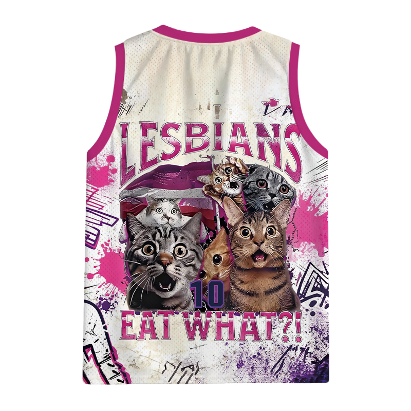 Modecanvas Lesbians Eat What?! Funny Jersey Tank