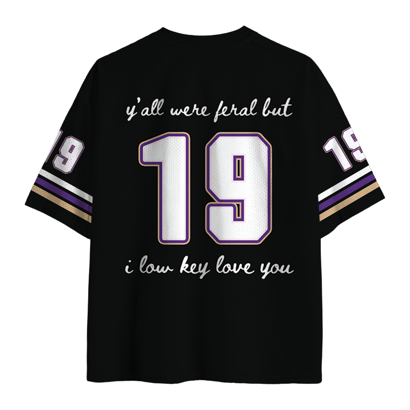Modecanvas Y'all Were Feral But I Low Key Love You Mesh Jersey-modecanvas