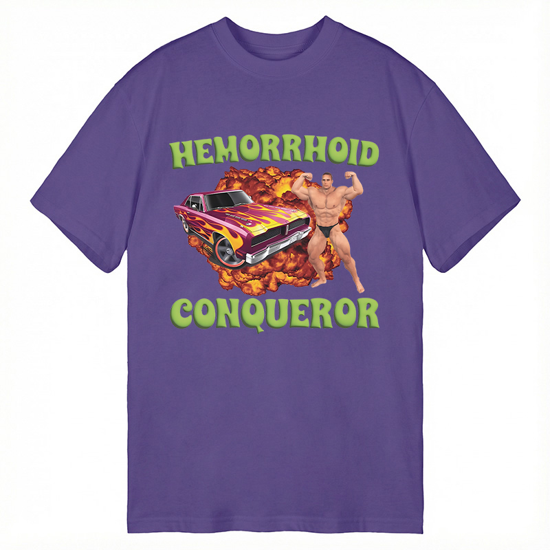 Modecanvas Hemorrhoid Conqueror Meme DTG Printing Classic T-Shirt-modecanvas