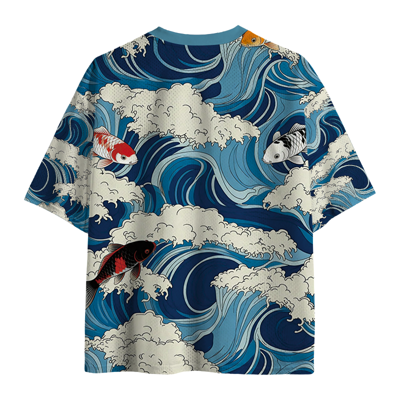 Modecanvas The Great Wave Japanese Mesh Jersey-modecanvas