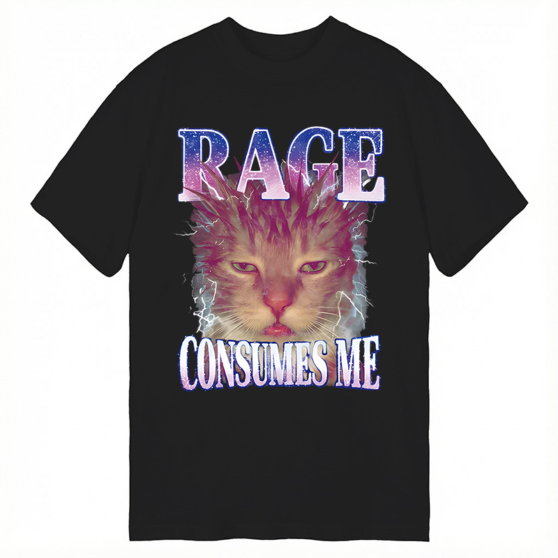Modecanvas Rage Consumes Me Cat DTG Printing Classic T-Shirt-modecanvas