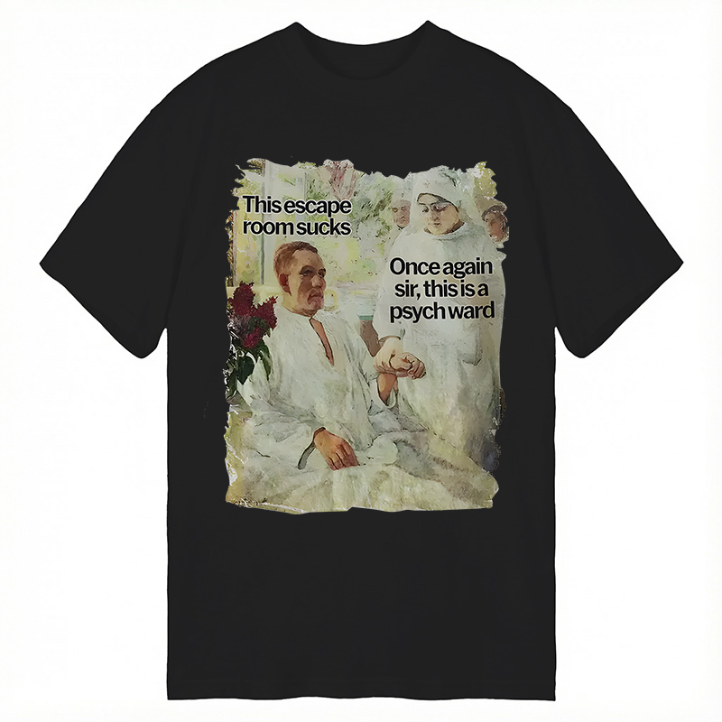 Modecanvas This Escape Room Sucks GenZ Meme DTG Printing Classic T-Shirt-modecanvas