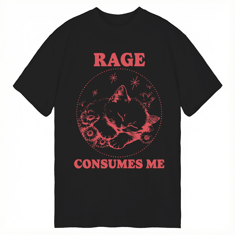 Modecanvas Rage Consumes Me Kitten DTG Printing Classic T-Shirt-modecanvas
