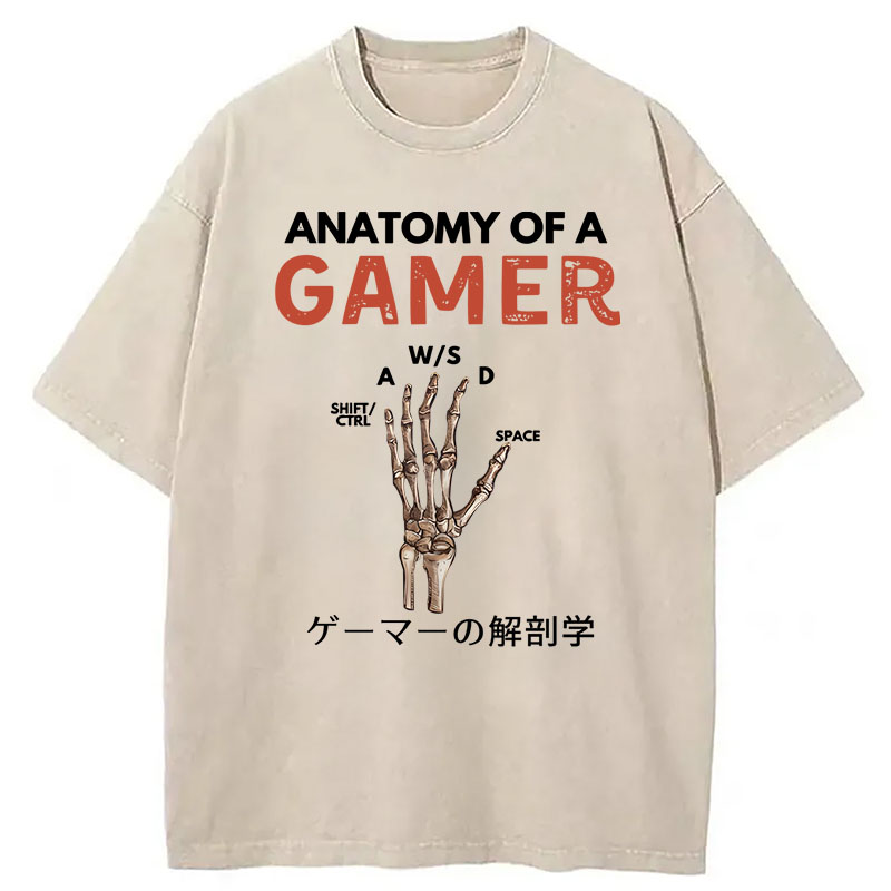Modecanvas Anatomy of A Gamer DTG Printing Washed T-Shirt