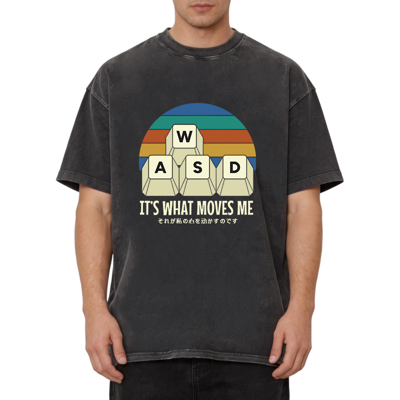 Modecanvas WASD PC Gamer DTG Printing Washed T-Shirt
