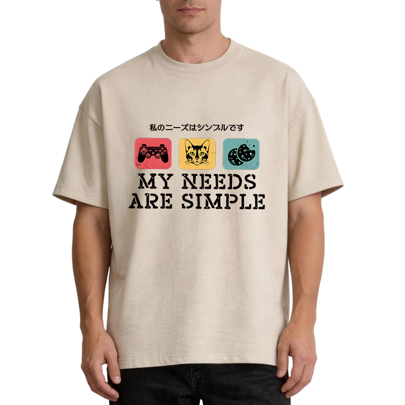 Modecanvas My Needs Are Simple Gamers Fun DTG Printing Washed T-Shirt