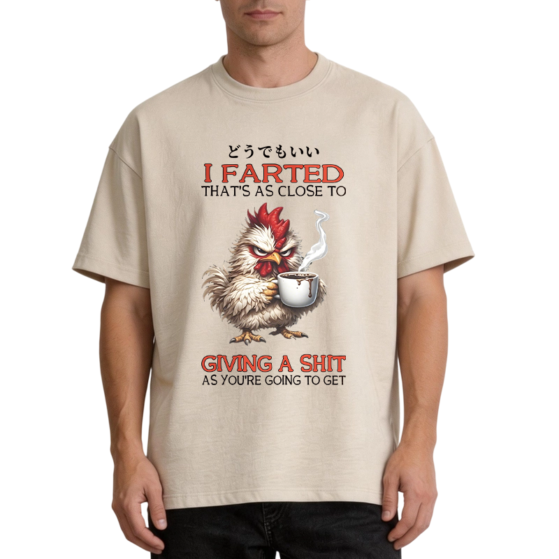 Modecanvas Funny Chicken Quote Art DTG Printing Washed T-Shirt