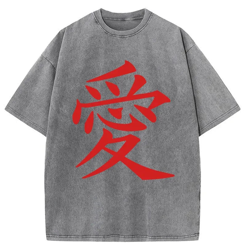 Modecanvas Love Kanji Washed T-Shirt