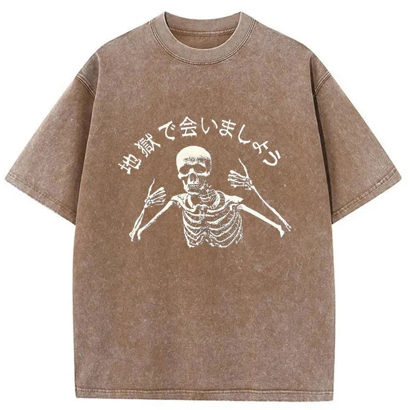 Modecanvas See You In Hell Japanese Washed T-Shirt