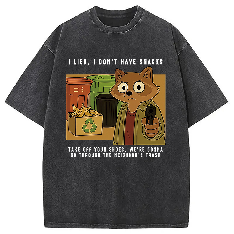 Modecanvas No Snacks Only Trash Hunting Washed T-Shirt