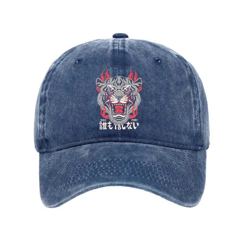 Modecanvas Retro Tiger Japanese Washed Cap-modecanvas
