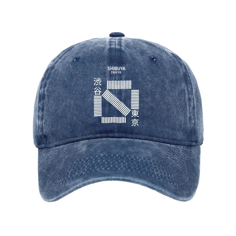 Modecanvas Japanese Shibuya Crossing Washed Cap-modecanvas