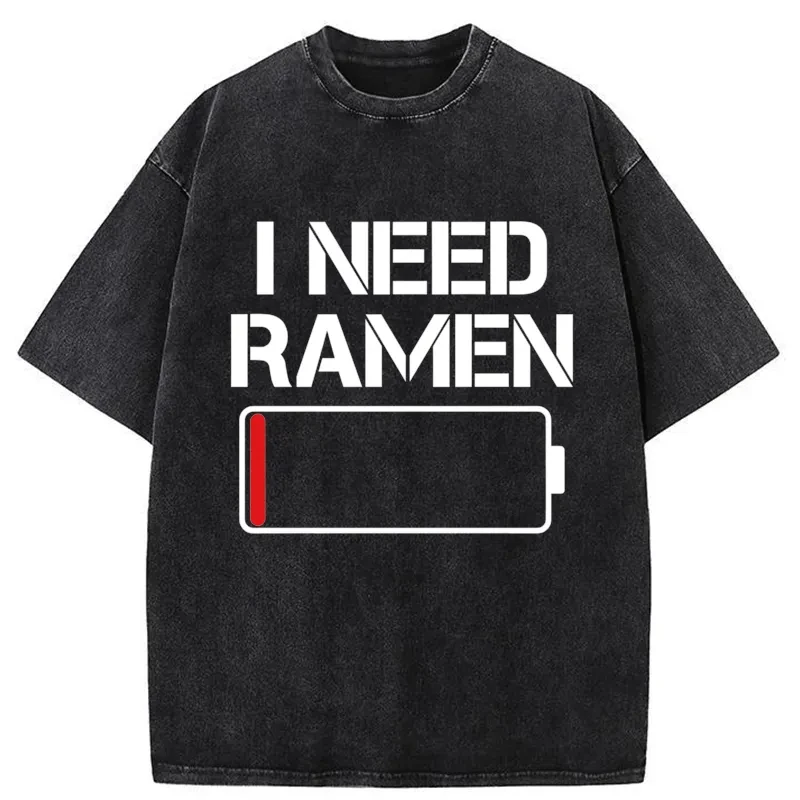 Modecanvas I Need Ramen Washed T-Shirt