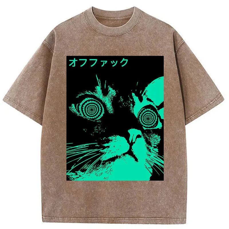 Modecanvas Cool Cat Japanese Washed T-Shirt
