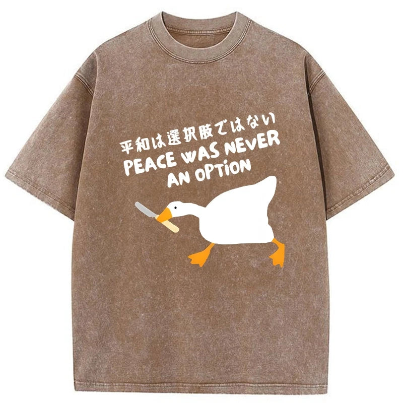 Modecanvas Duck With Knife In Mouth Washed T-Shirt